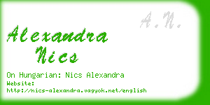 alexandra nics business card